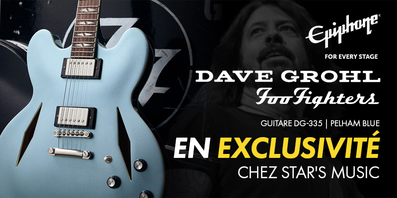 Guitare miniature Gibson DG-335 Dave Grohl des Foo Fighters