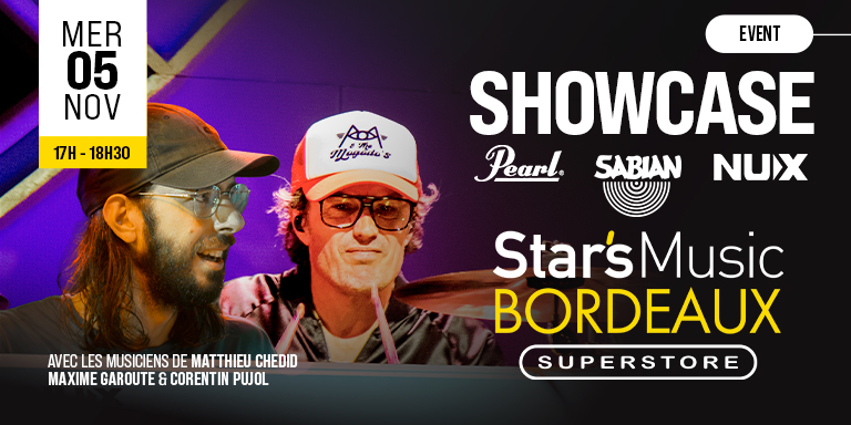 Showcase PEARL x SABIAN x NUX chez Star's Music Bordeaux
