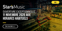 Ouverture exceptionnelle de vos magasins Star's Music le 11 novembre !