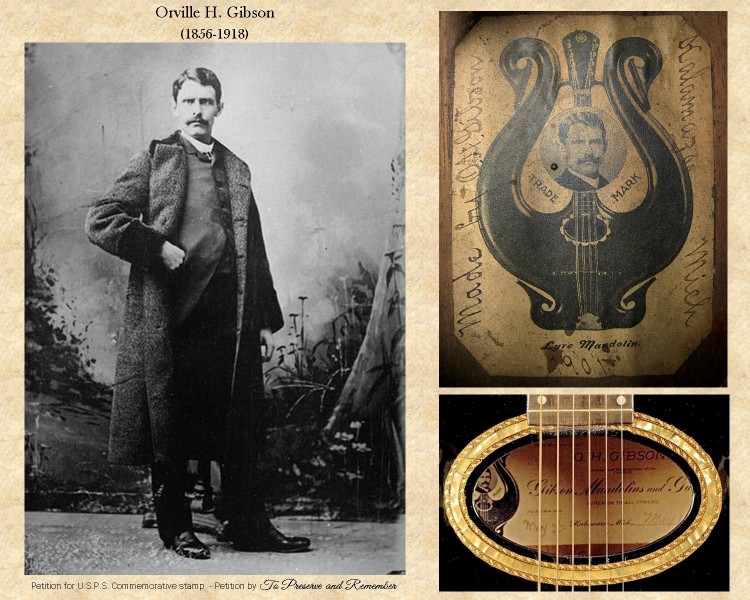 Orville Gibson, fondateur de la marque de guitare Gibson, Gibson USA, Epiphone