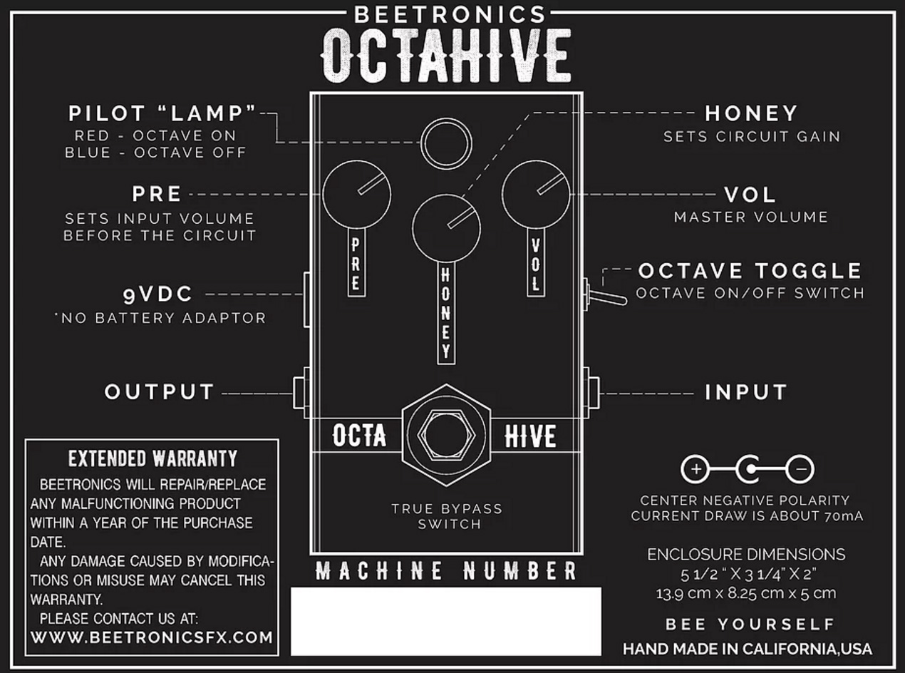 Beetronics Octahive Fuzz + Octave-up - PÉdale Overdrive / Distortion / Fuzz - Variation 2
