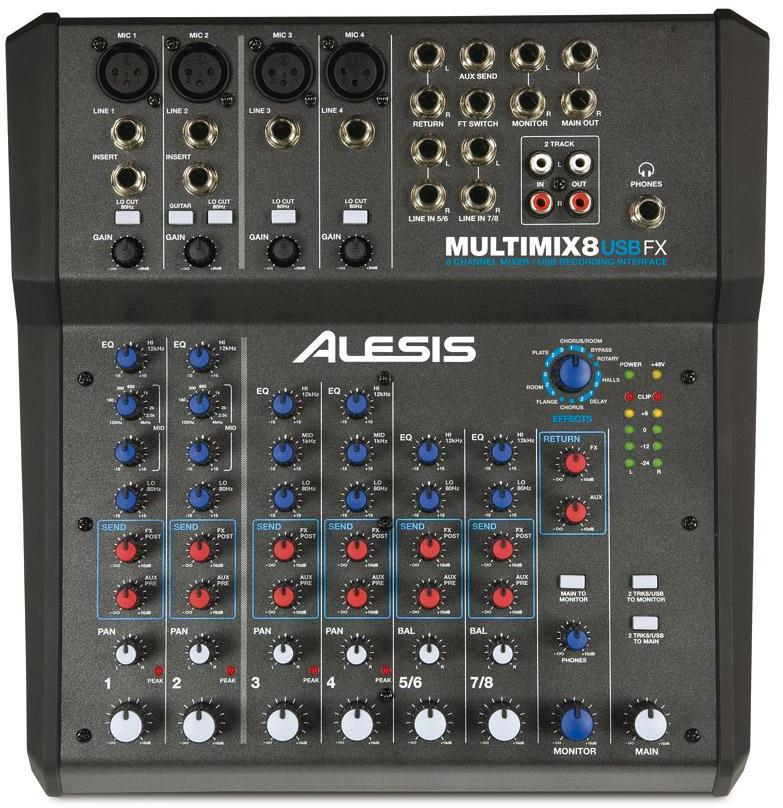 Table de mixage analogique Alesis Multimix 8 USB FX