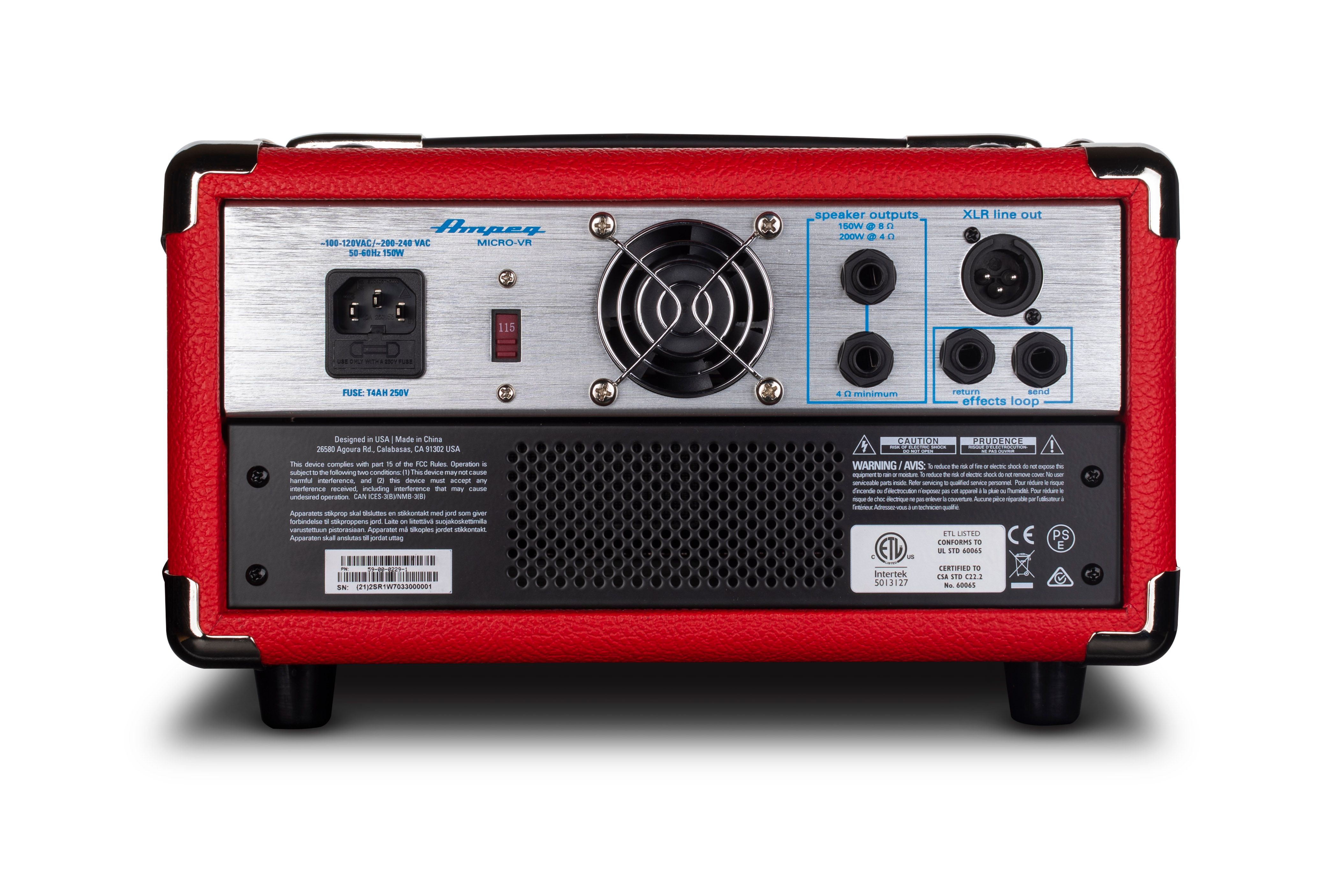 Stack ampli basse Ampeg MICRO VR STACK RED LIMITED EDITION 2X10 200W