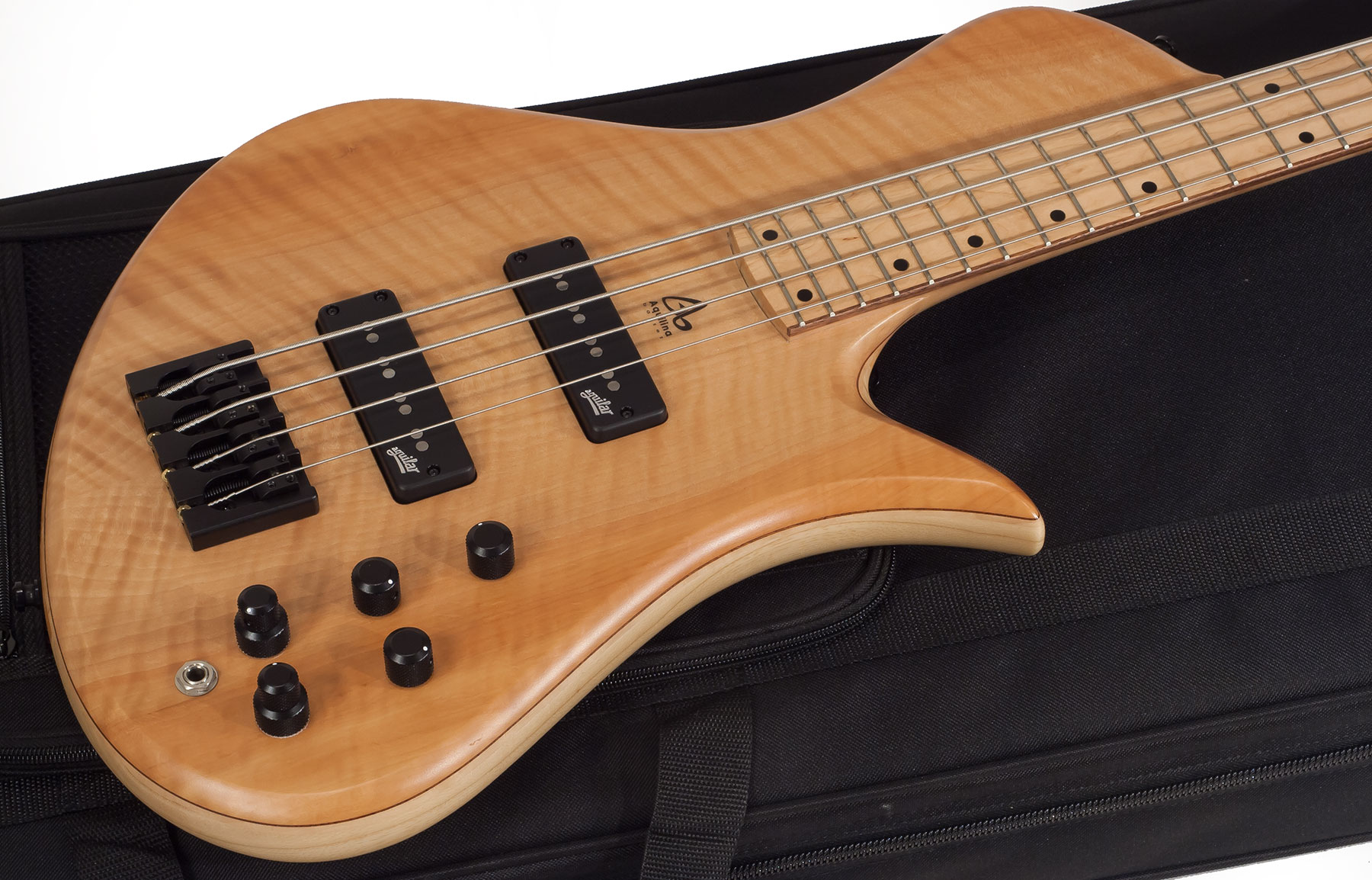 Aquilina Shelby 4 Custom Aulne/frene Active J.east Noi #01854 - Natural - Basse Électrique Solid Body - Variation 1