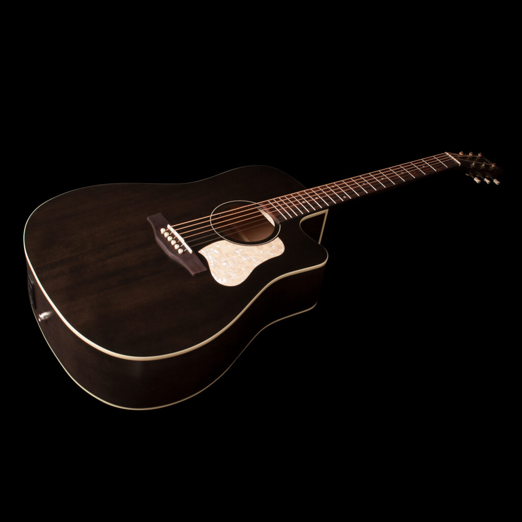 Art Et Lutherie Americana Cw Presys Ii Dreadnought Cedre Merisier Rw - Faded Black - Guitare Electro Acoustique - Variation 2