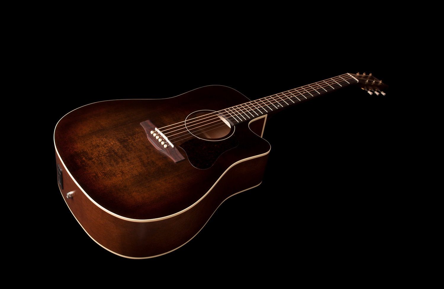 Art Et Lutherie Americana Dreadnought Cw Qit - Bourbon Burst - Guitare Electro Acoustique - Variation 2