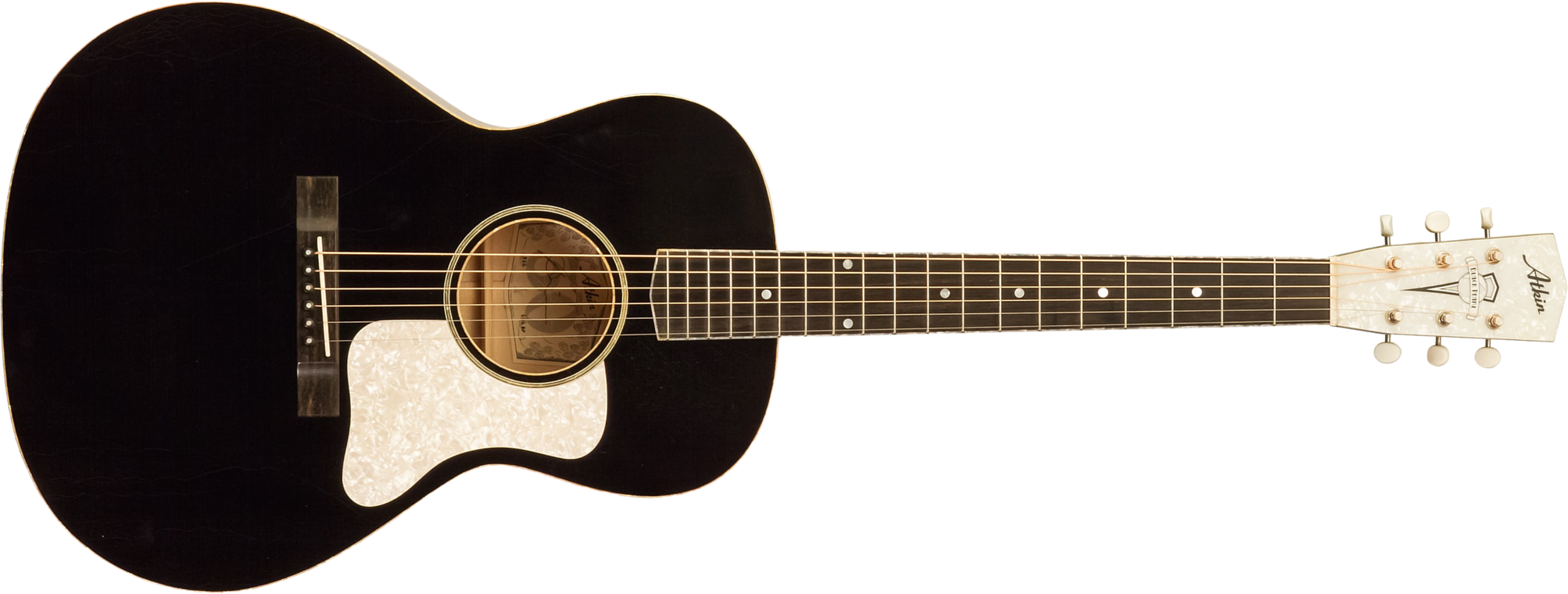 Atkin The Thirty Six Black Pearl Slope Shoulder Parlor Epicea Erable Eb #3856 - Black Pearl - Guitare Folk - Main picture