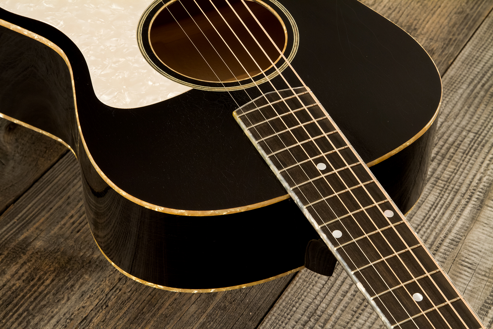 Atkin The Thirty Six Black Pearl Slope Shoulder Parlor Epicea Erable Eb #3856 - Black Pearl - Guitare Folk - Variation 4