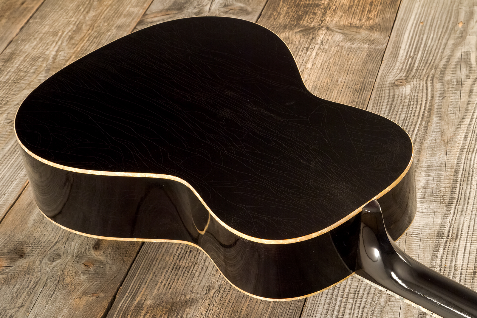 Atkin The Thirty Six Black Pearl Slope Shoulder Parlor Epicea Erable Eb #3856 - Black Pearl - Guitare Folk - Variation 7
