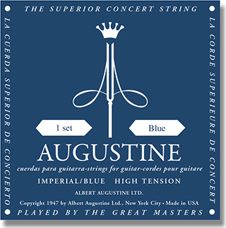 Augustine Jeu De 6 Cordes Guit. Classique Imperial Tension Forte Bleu - Cordes Guitare Classique Nylon - Main picture