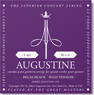Augustine Jeu De 6 Cordes Regal Noire Faible / Nylon Clair-file Argent - Cordes Guitare Classique Nylon - Main picture
