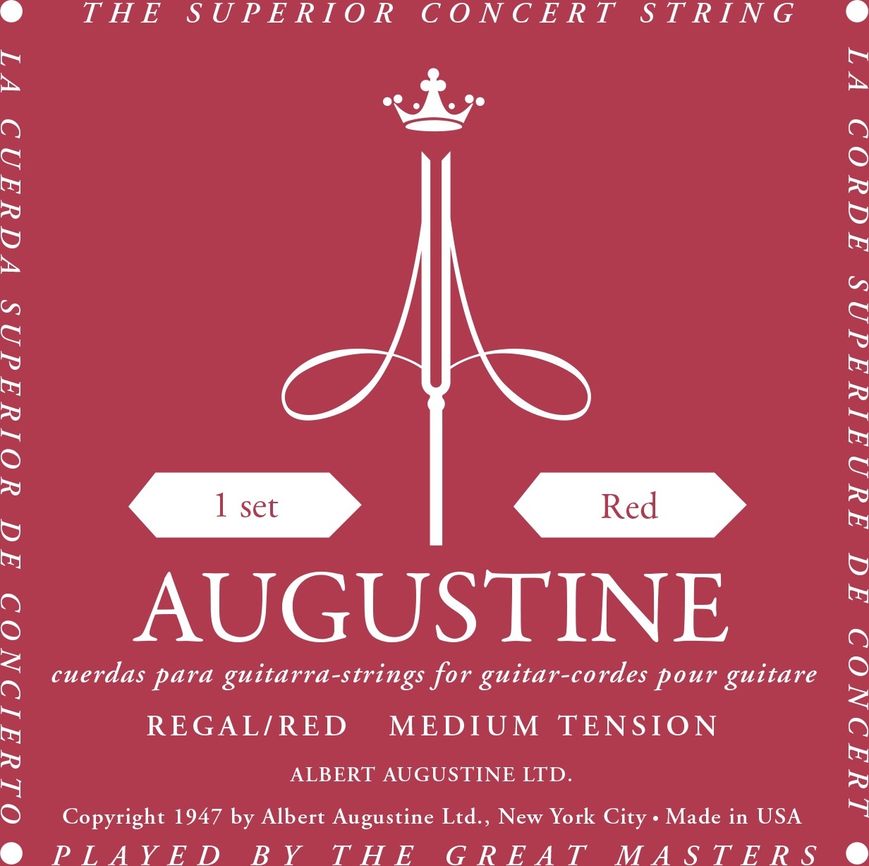Augustine Jeu De 6 Cordes Regal Rouge Medium / Nylon Clair-file Argent - Cordes Guitare Classique Nylon - Main picture