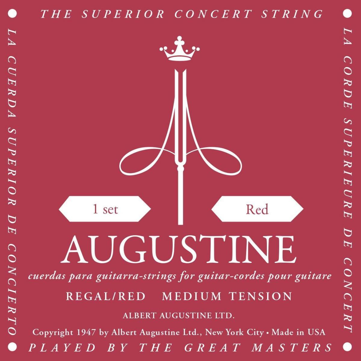Cordes guitare classique nylon Augustine Regal Rouge Medium / Nylon Clair-File Argent - Jeu de 6 cordes