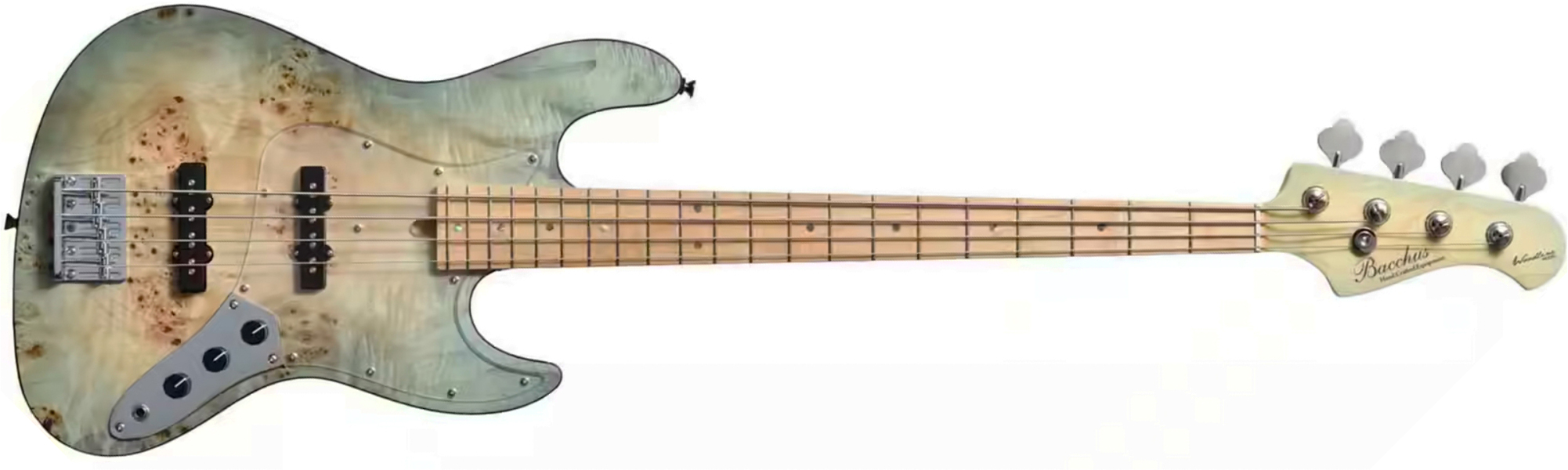 Bacchus Jt Wl4-bp/m Jap Tune Up Mn - Keiryu Blue Burst Satin - Basse Électrique Solid Body - Main picture