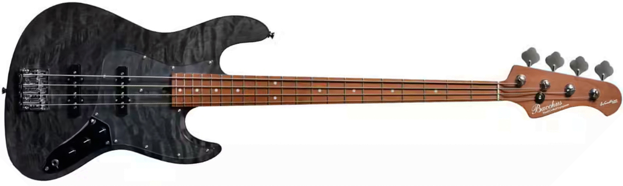 Bacchus Jt Wl4-qm Rsm/m Jap Tune Up Mn - Black Satin - Basse Électrique Solid Body - Main picture