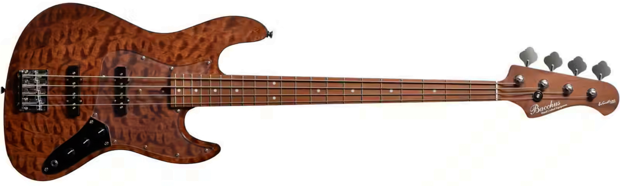 Bacchus Jt Wl4-qm Rsm/m Jap Tune Up Mn - Brown Satin - Basse Électrique Solid Body - Main picture
