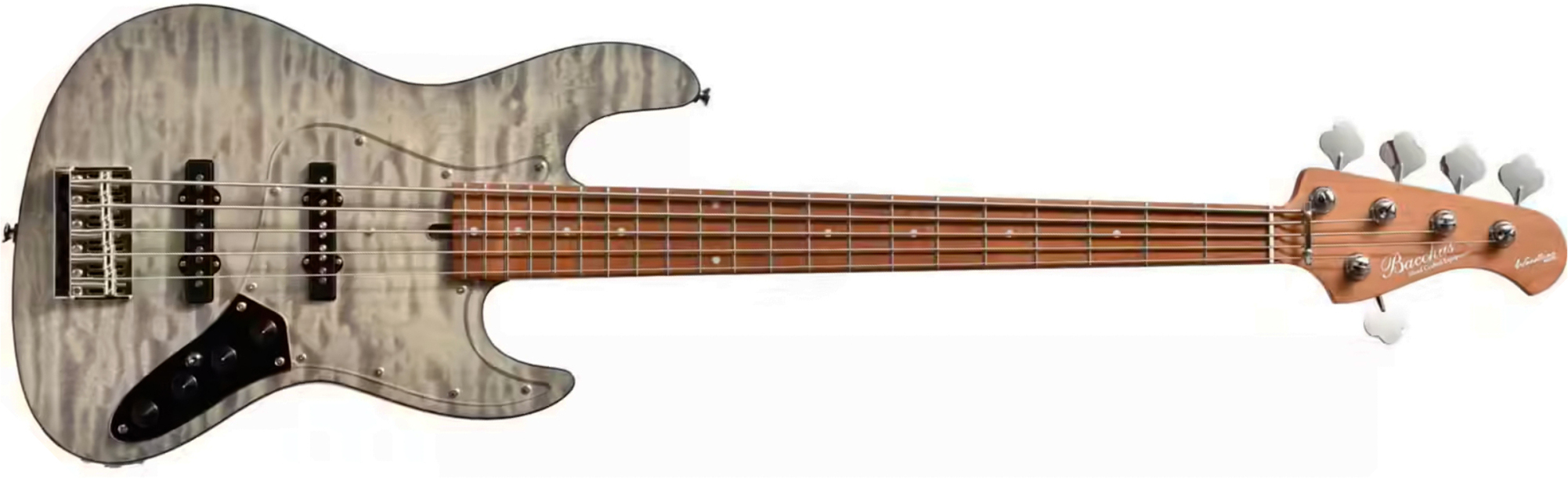 Bacchus Jt Wl5-qm-ac Rsm/m Jap Tune Up Active Mn - Charcoal Gray Satin - Basse Électrique Solid Body - Main picture