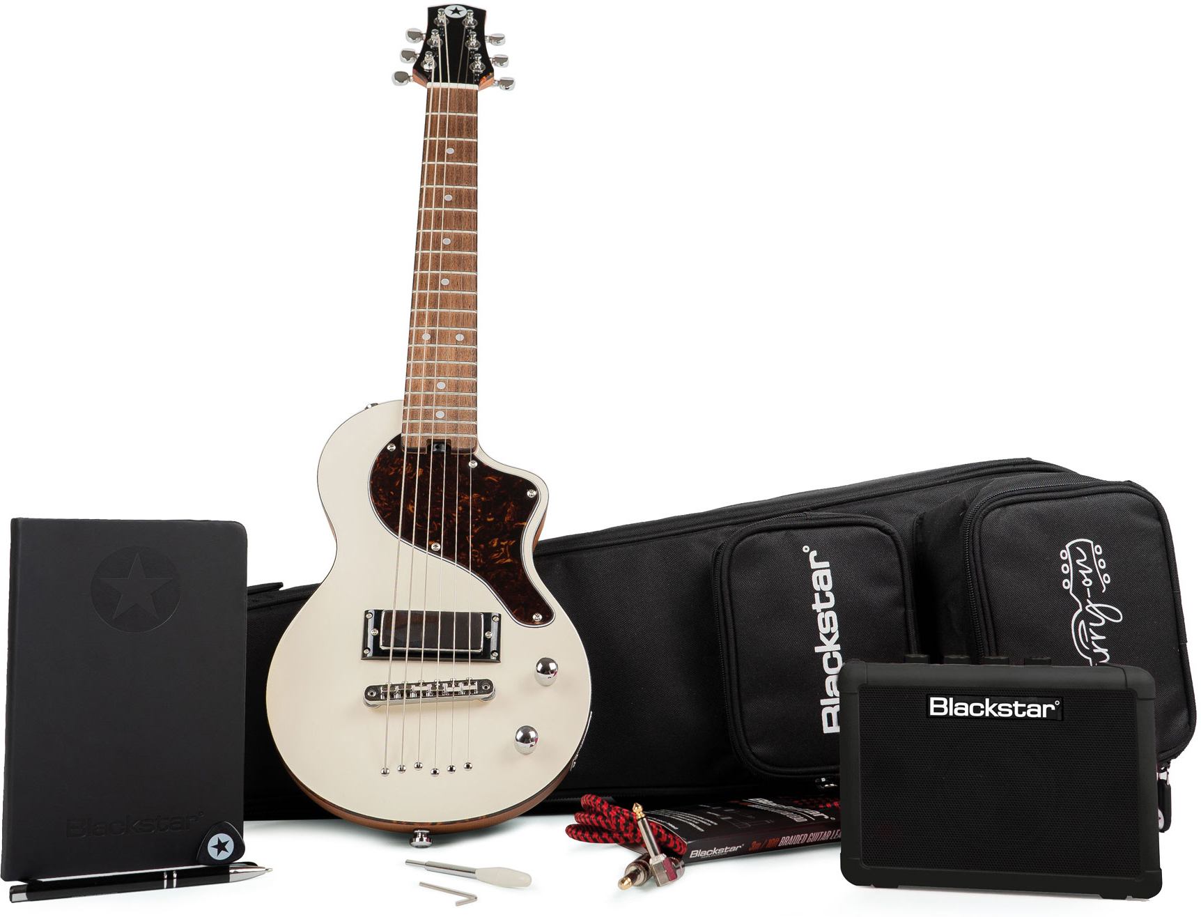 Blackstar Carry-on Travel Guitar Deluxe Pack +fly 3 Bluetooth +housse - White - Pack Guitare Électrique - Main picture