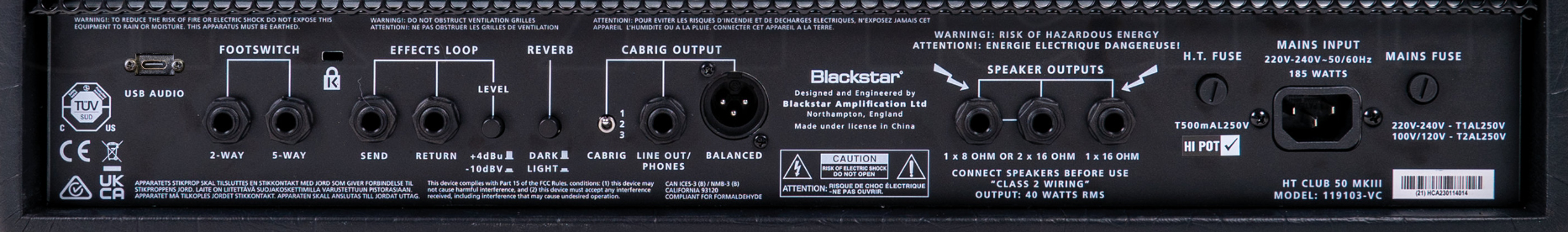 Blackstar Ht Venue Club 50h Mkiii Head 50w El34 - Ampli Guitare Électrique TÊte / PÉdale - Variation 4