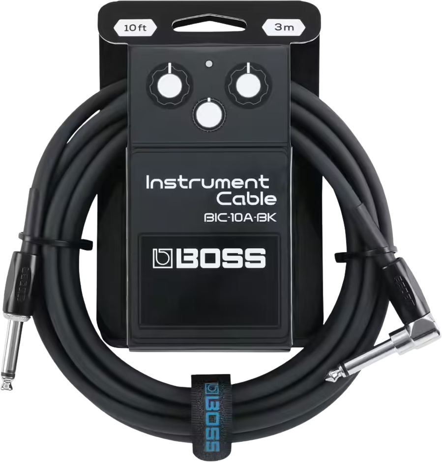 Boss Bic-10a-bk Cable Instrument Coude/droit 10ft Black - CÂble - Main picture