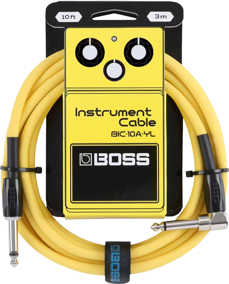 Boss Bic-10a-yl Cable Instrument Coude/droit 10ft Yellow - CÂble - Main picture