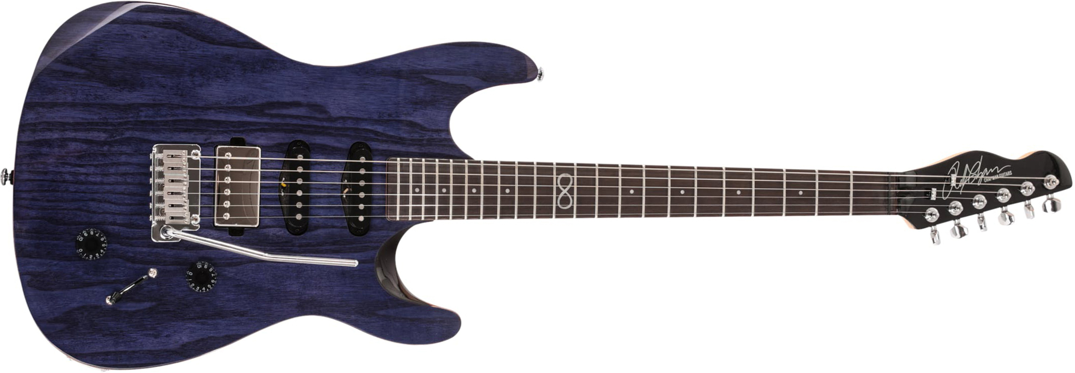 Chapman Guitars Ml1x Hss Trem Eb - Trans Deep Blue - Guitare Électrique Forme Str - Main picture