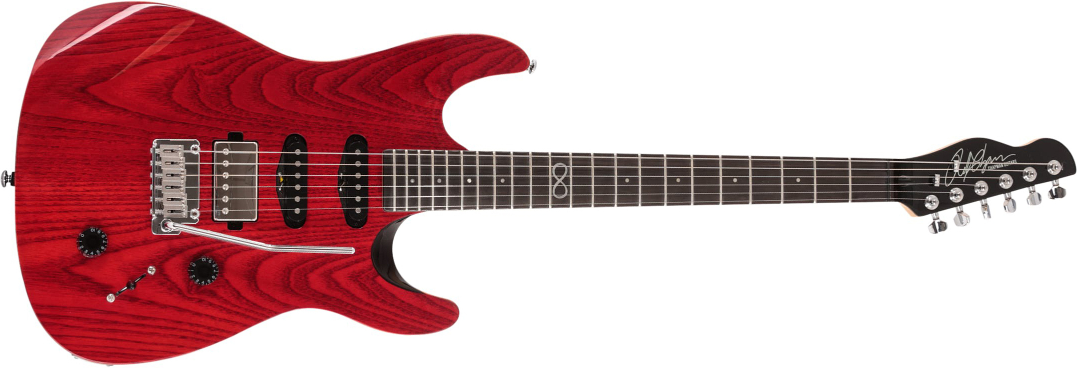 Chapman Guitars Ml1x Hss Trem Eb - Trans Deep Red - Guitare Électrique Forme Str - Main picture