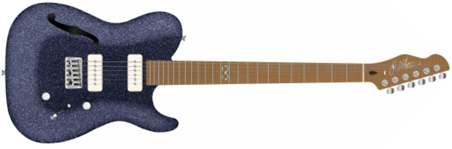 Chapman Guitars Ml3 Pro Traditional Semi-hollow 2p90 Seymour Duncan Ht Mn - Atlantic Blue Sparkle - Guitare Électrique Forme Tel - Main picture