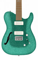 Guitare électrique 1/2 caisse Chapman guitars ML3 Pro Traditional Semi-Hollow - Aventurine green sparkle