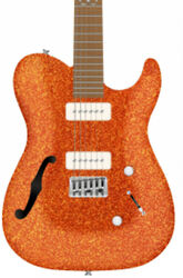 Guitare électrique forme tel Chapman guitars ML3 Pro Traditional Semi-Hollow - Burnt orange sparkle