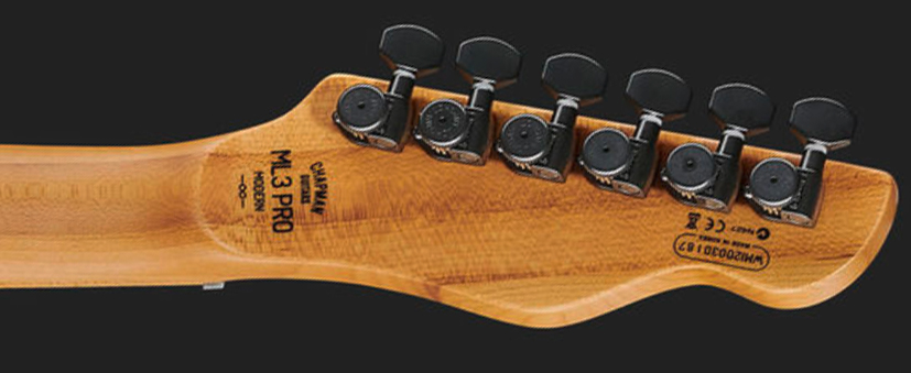 Chapman Guitars Ml3 Modern Pro Hh Seymour Duncan Ht Mn - Cyber Black - Guitare Électrique Forme Tel - Variation 4