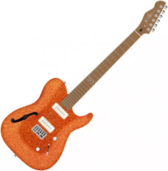 Guitare électrique solid body Chapman guitars ML3 Pro Traditional Semi-Hollow - Burnt orange sparkle