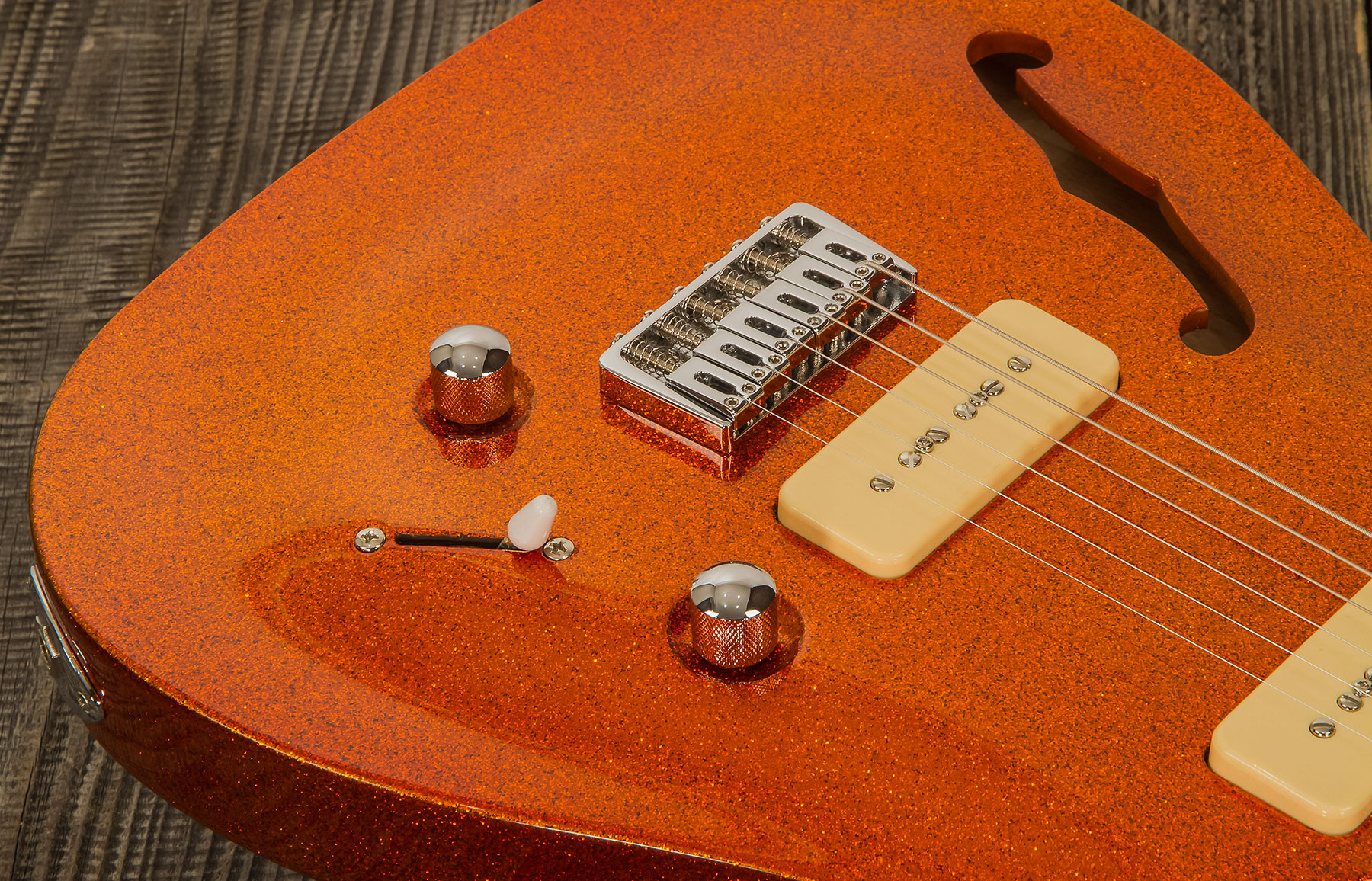 Chapman Guitars Ml3 Pro Traditional Semi-hollow 2p90 Seymour Duncan Ht Mn - Burnt Orange Sparkle - Guitare Électrique Forme Tel - Variation 3
