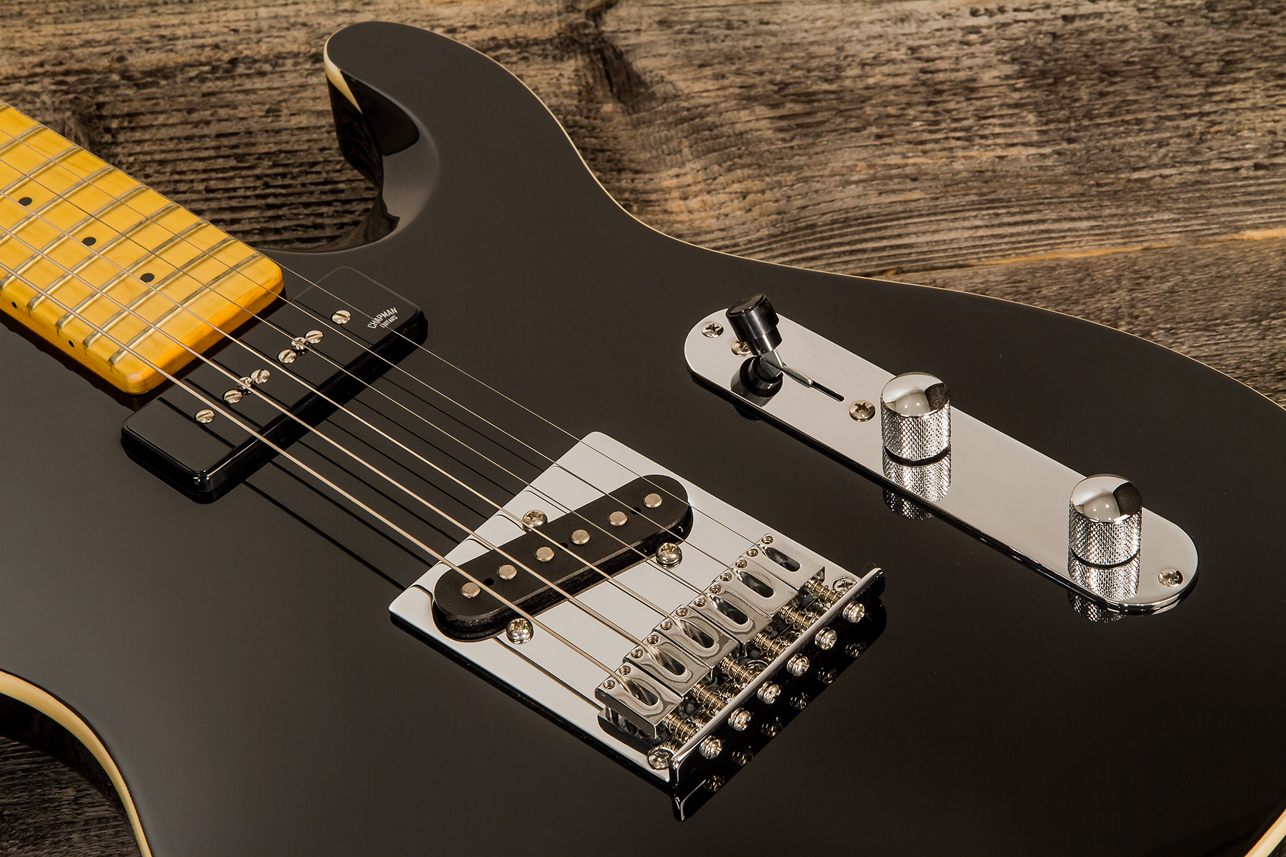 Chapman Guitars Ml3 Traditional Standard Sp90 Ht Mn - Gloss Black - Guitare Électrique Forme Tel - Variation 4