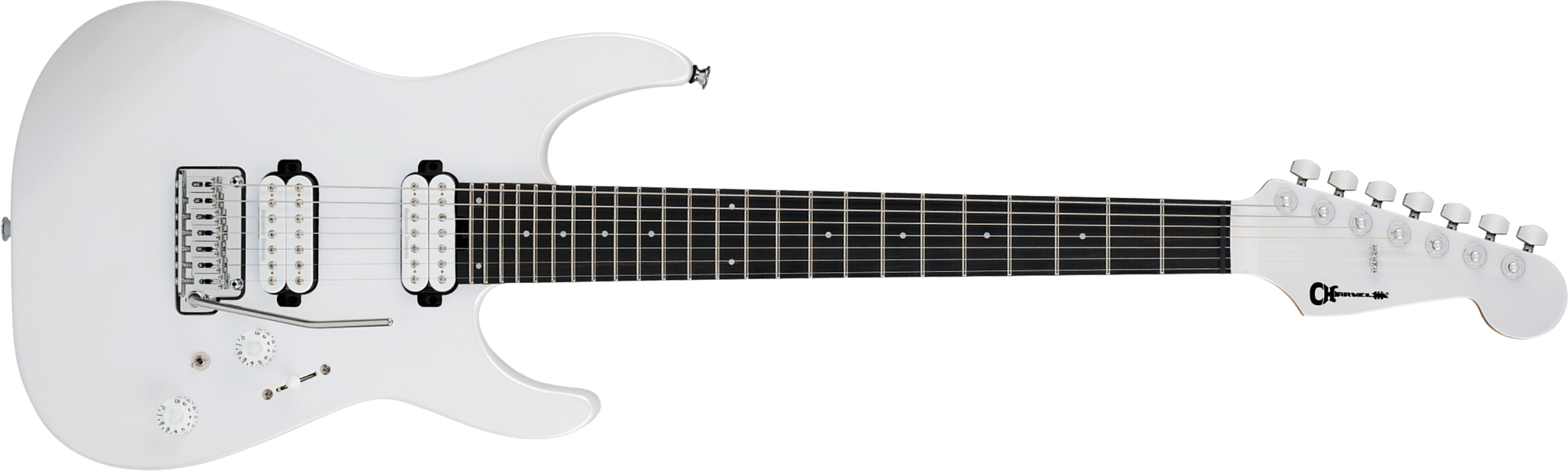 Charvel Dinky Dk24-7 Hh 2pt Eb Pro-mod Plus 7c 2h Trem Eb - Celestial Silk - Guitare Électrique Forme Str - Main picture