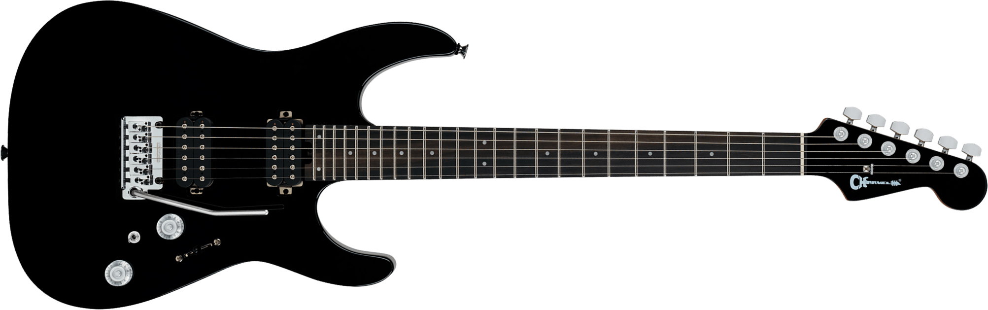 Charvel Dinky Dk24 Hh 2pt Eb Pro-mod Plus 2h Seymour Duncan Trem Eb - Raven Black - Guitare Électrique Forme Str - Main picture