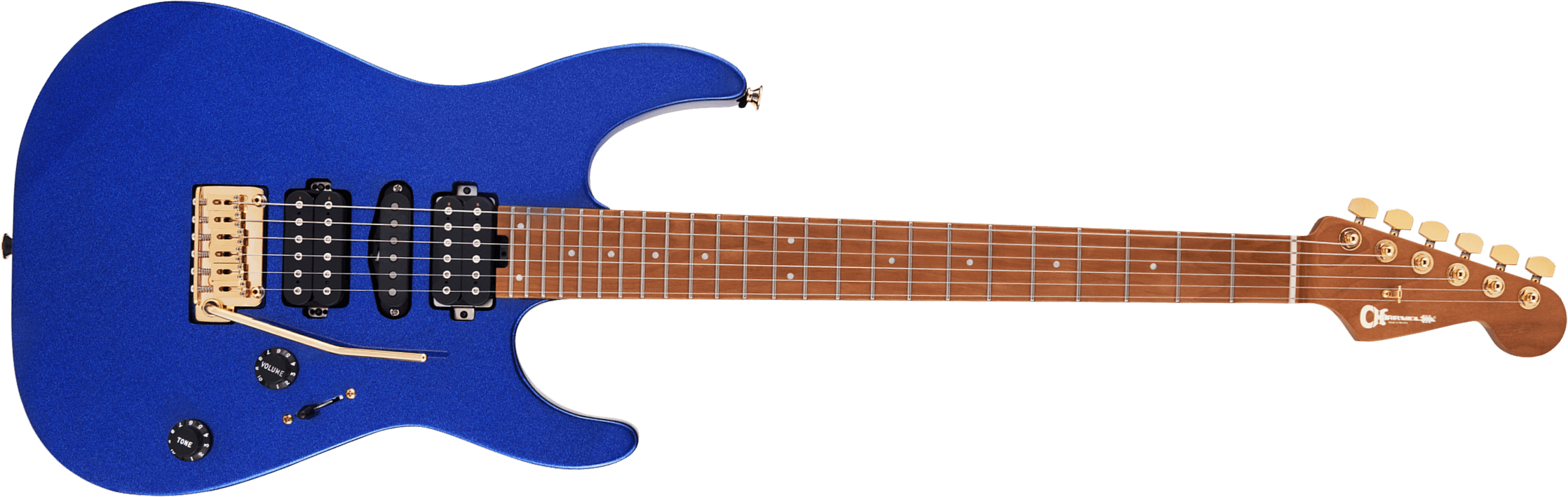Charvel Dinky Dk24 Hsh 2pt Cm Pro-mod Seymour Duncan Trem Mn - Mystic Blue - Guitare Électrique Forme Str - Main picture