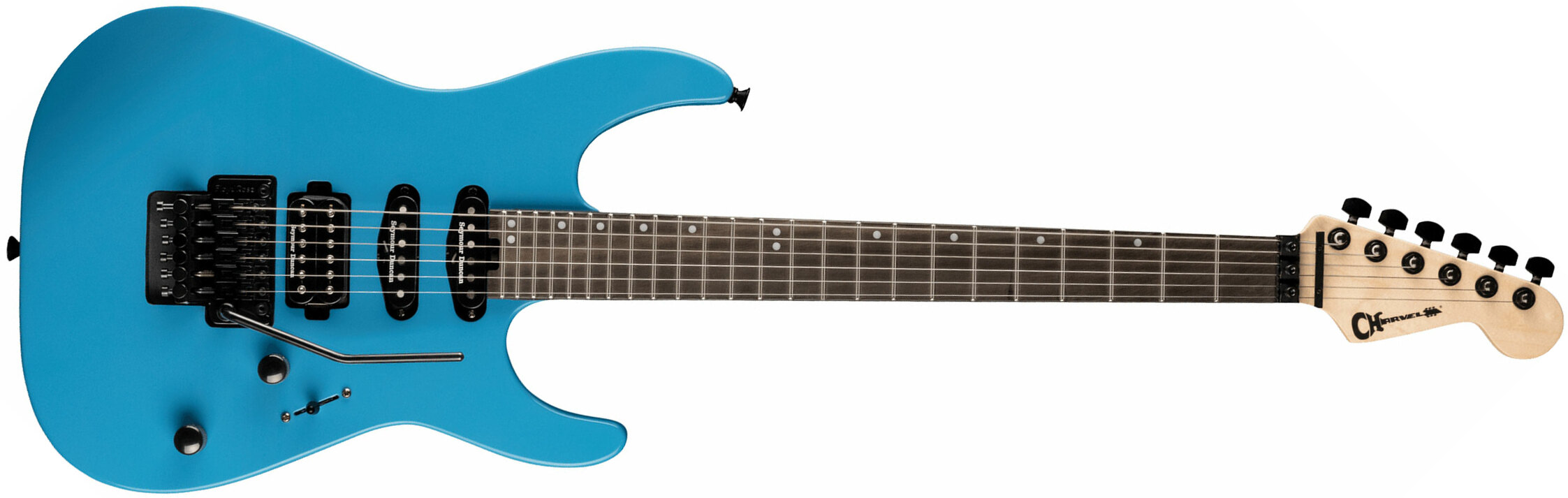 Charvel Dinky Dk24 Hss Fr E Pro-mod Seymour Duncan Eb - Infinity Blue - Guitare Électrique Forme Str - Main picture