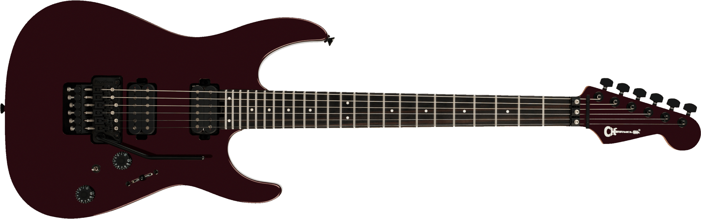 Charvel Dk24 Pro Mod Dinky Plus Hh Fr Eb - Crimson Eclipse - Guitare Électrique Forme Str - Main picture