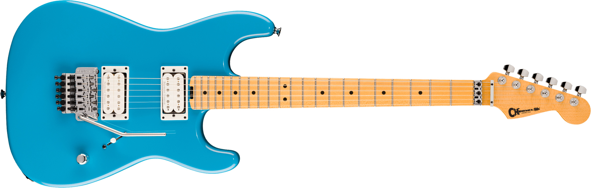 Charvel San Dimas Style 1 Sd1 Hh Fr American Neo Classic 2h Seymour Duncan Fr Mn - Robin's Egg Blue - Guitare Électrique Forme Str - Main picture