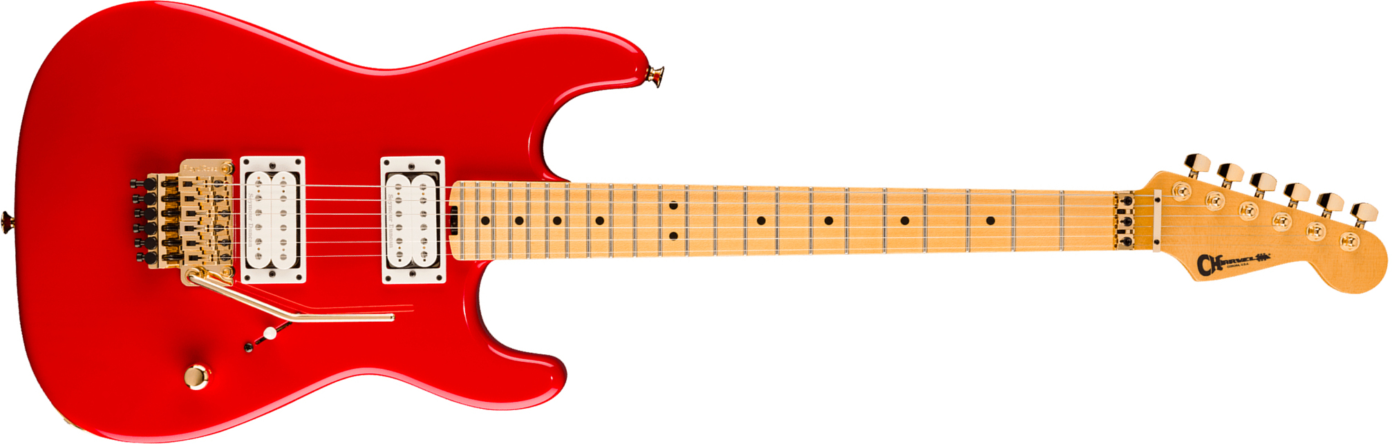 Charvel San Dimas Style 1 Sd1 Hh Fr American Neo Classic 2h Seymour Duncan Fr Mn - Racing Red - Guitare Électrique Forme Str - Main picture