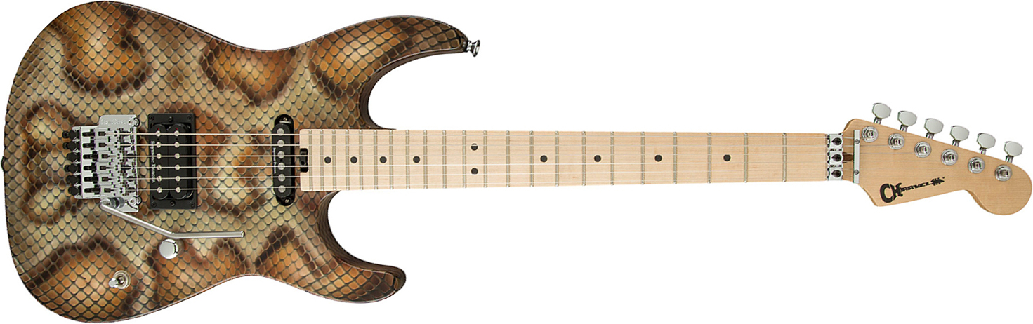 Charvel Warren Demartini Pro-mod Snake Signature Hs Fr Mn - Snakeskin - Guitare Électrique Forme Str - Main picture