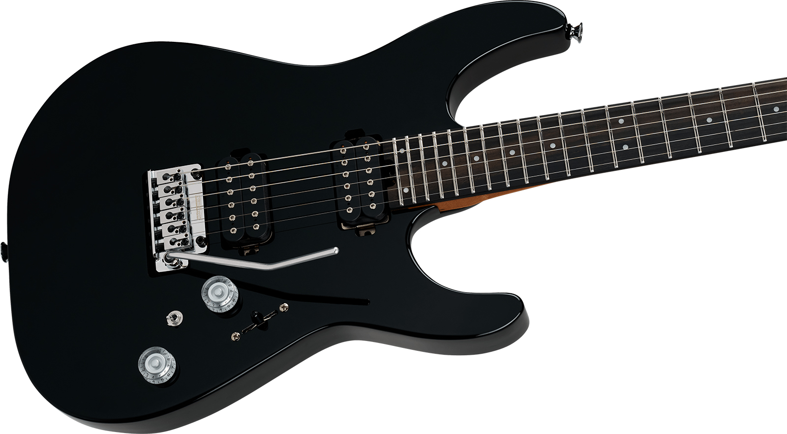 Charvel Dinky Dk24 Hh 2pt Eb Pro-mod Plus 2h Seymour Duncan Trem Eb - Raven Black - Guitare Électrique Forme Str - Variation 2
