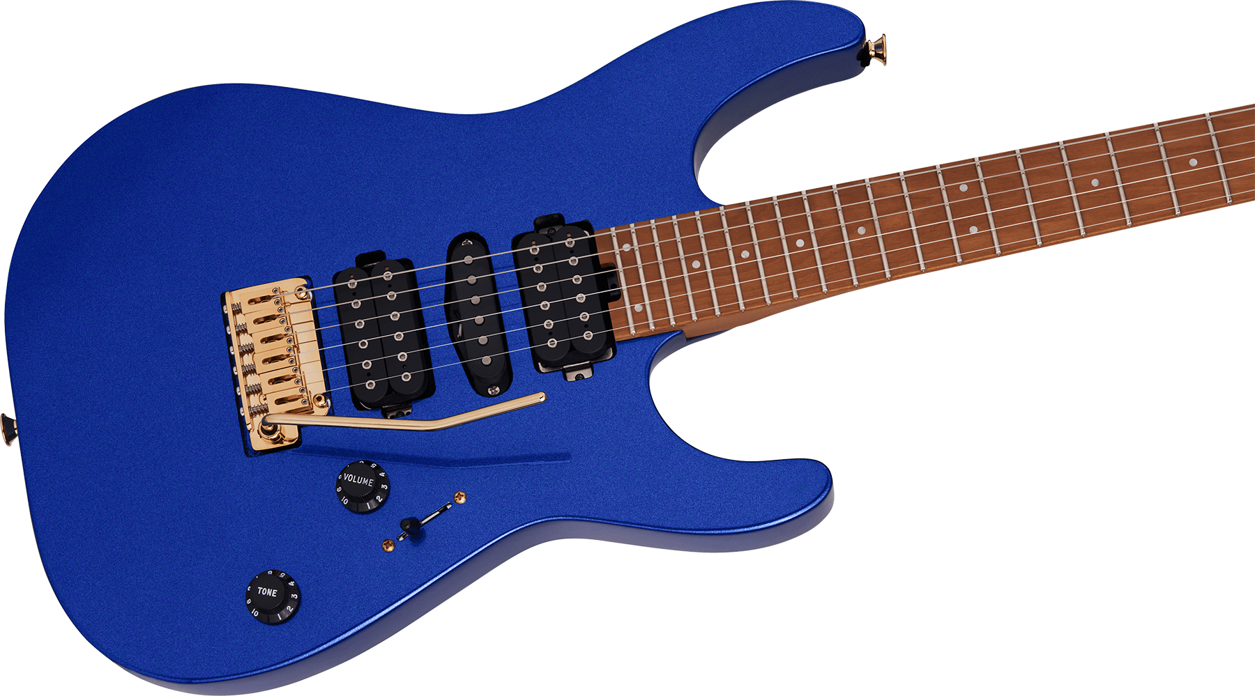 Charvel Dinky Dk24 Hsh 2pt Cm Pro-mod Seymour Duncan Trem Mn - Mystic Blue - Guitare Électrique Forme Str - Variation 2