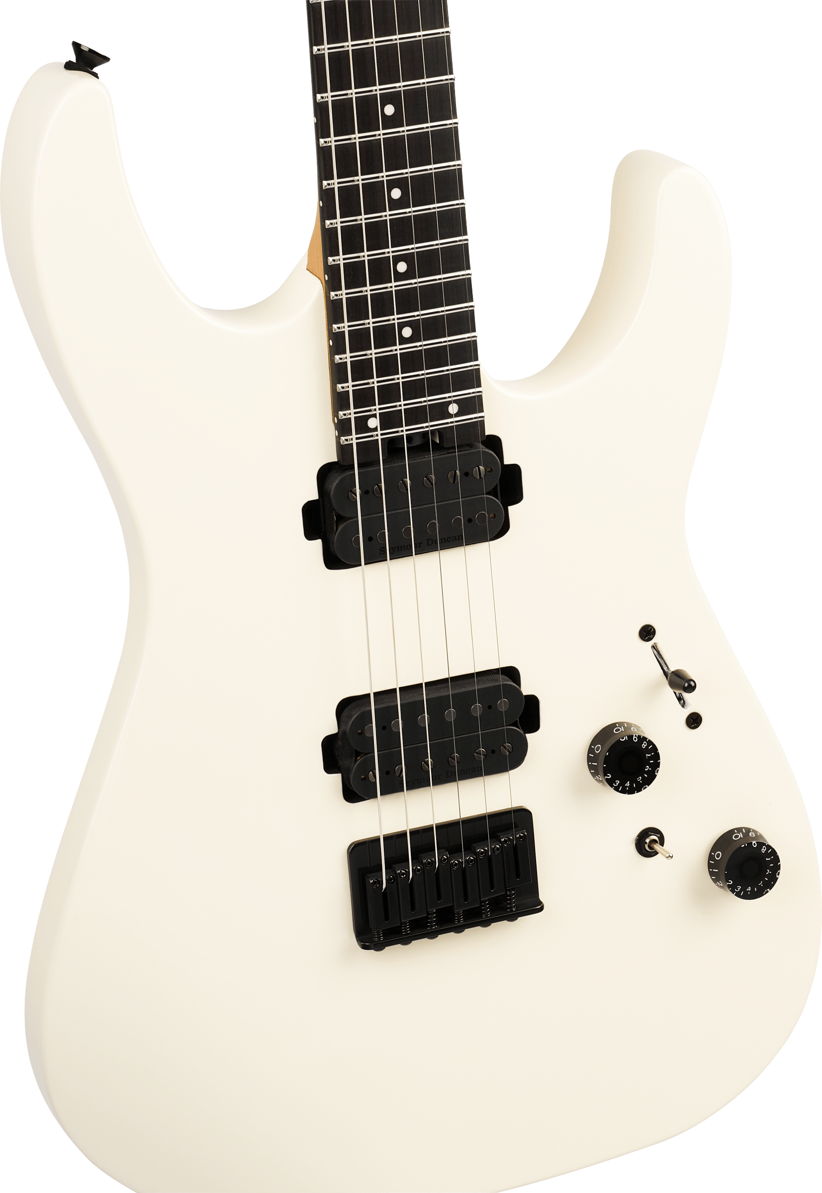 Charvel Dk24 Pro Mod Dinky Qm Plus Ht Hh Eb - Creme White - Guitare Électrique Forme Str - Variation 2