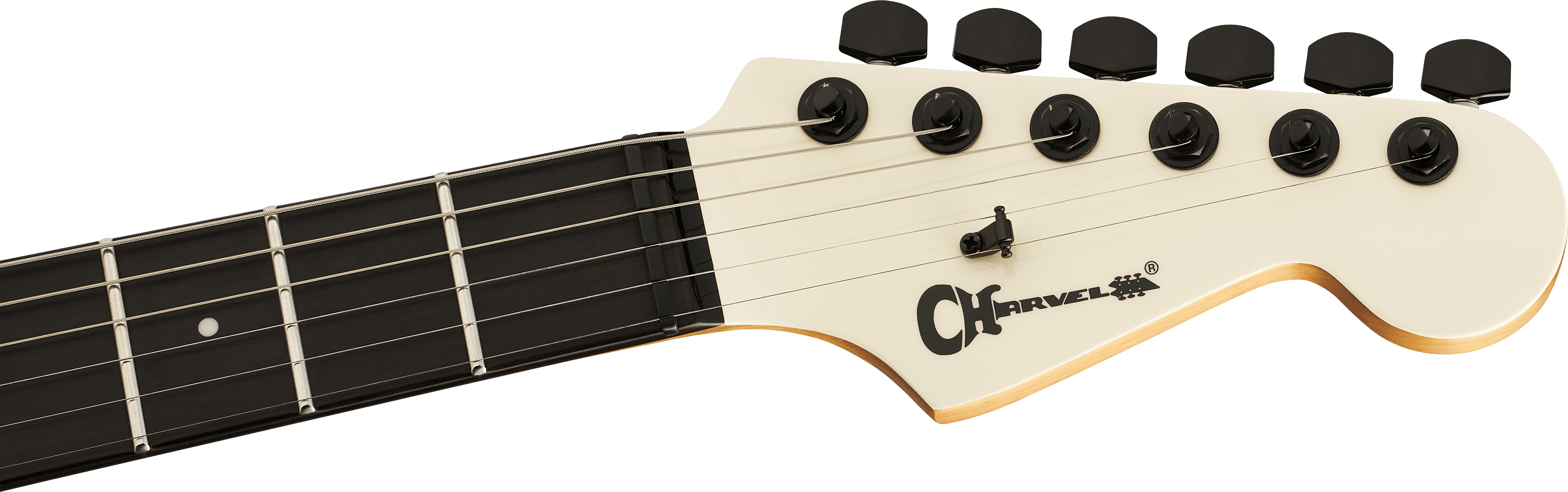 Charvel Dk24 Pro Mod Dinky Qm Plus Ht Hh Eb - Creme White - Guitare Électrique Forme Str - Variation 4