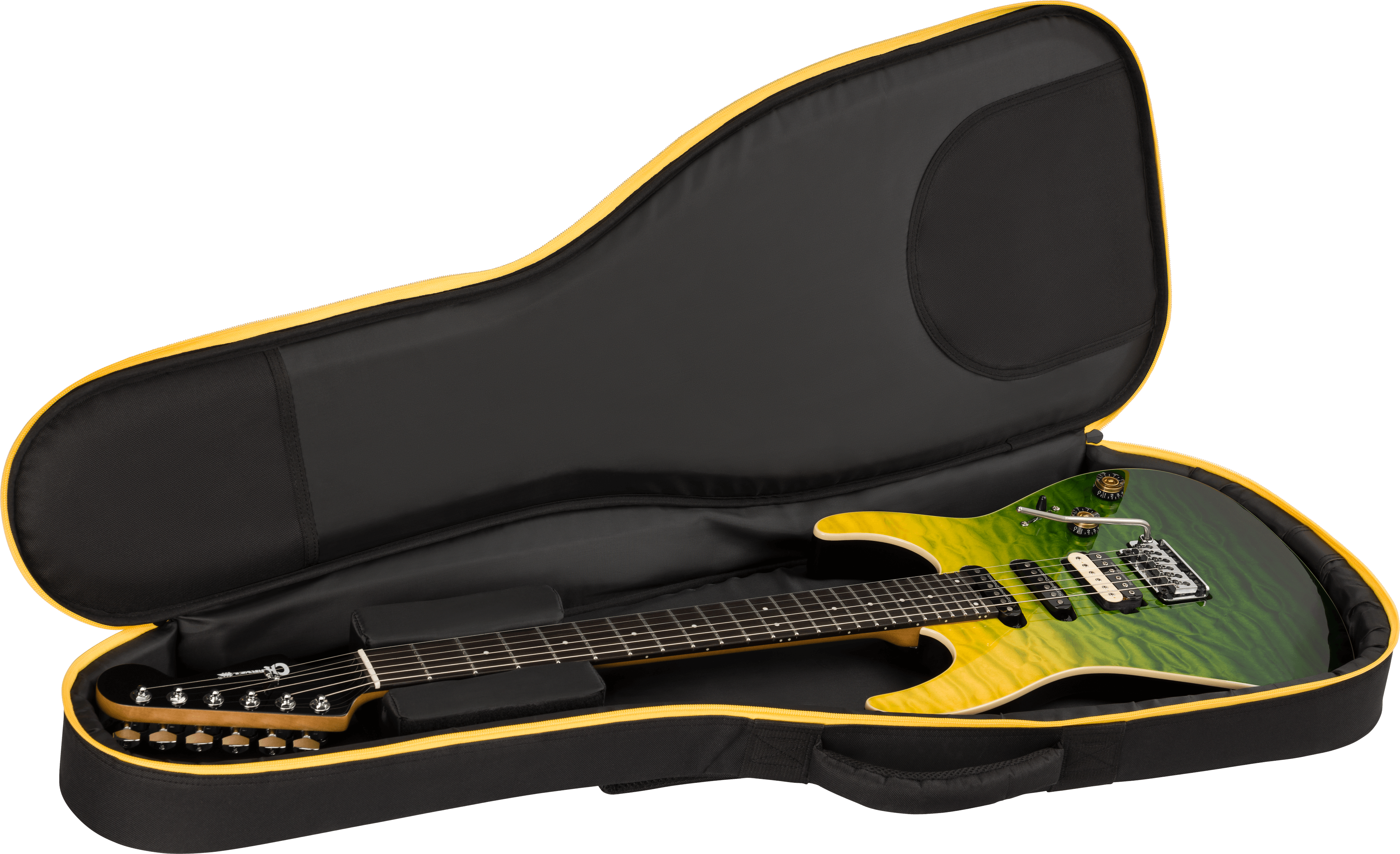 Charvel Dk24 Pro Mod Dinky Qm Plus Trem Hss Eb - Zombie Fade - Guitare Électrique Forme Str - Variation 2