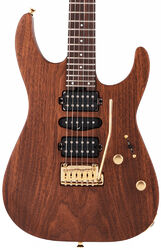 Guitare électrique forme str Charvel MJ DK24 HSH 2PT E Mahogany with Figured Walnut (Japan) - Natural satin