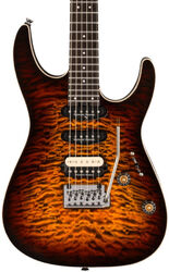 DK24 Pro Mod Dinky QM Plus HSS - amber tiger eye
