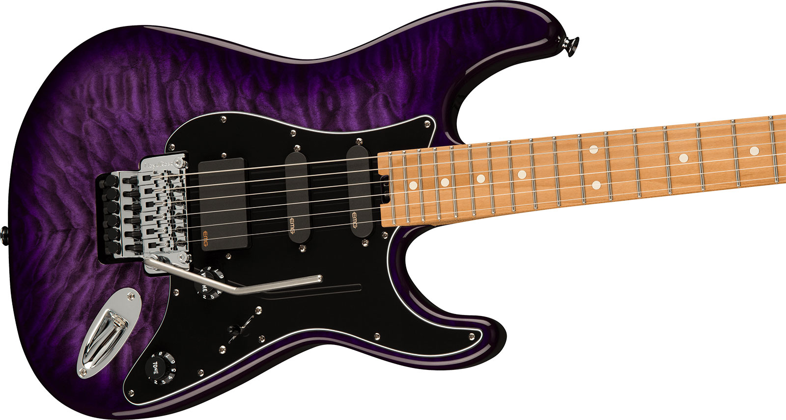 Charvel Marco Sfogli So Cal Style 1 Pro Mod Signature Hss Emg Fr Mn - Transparent Purple Burst - Guitare Électrique Signature - Variation 2